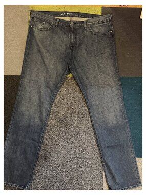 Quiksilver Engineered Slim Straight Jeans Men Waist 40 Blue Faded Denim